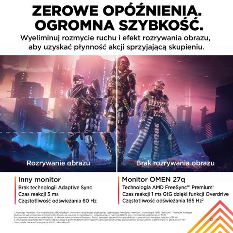 MONITOR HP LED, QHD 27" OMEN 27q (780H4E9) 165Hz (WYPRZEDAŻ)