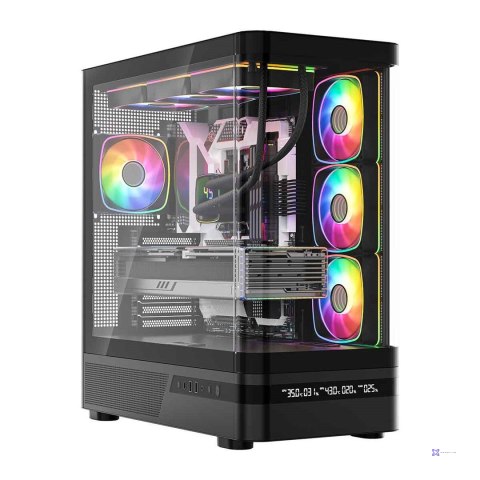 MODECOM OBUDOWA VOLCANO AQ 200 ARGB MIDI CZARNA