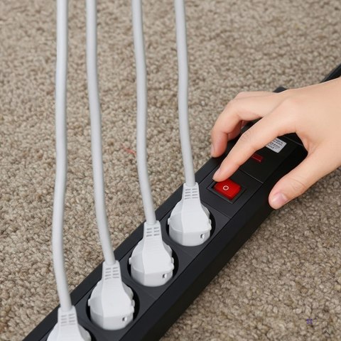 MACLEAN LISTWA ZASILAJĄCA 8 GNIAZD Z 1 WYŁĄCZNIKIEM MCE11