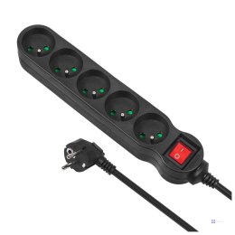 Listwa zasilająca przedłużacz Maclean MCE185 5 gniazd z wyłącznikiem czarna 5m 2300W