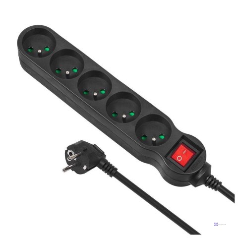 Listwa zasilająca przedłużacz Maclean MCE185 5 gniazd z wyłącznikiem czarna 5m 2300W