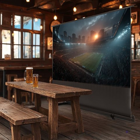 MACLEAN PRZENOŚNY EKRAN PROJEKCYJNY, KOMPAKTOWY, PODŁOGOWY, 100", 16:9 MC-964