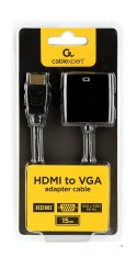 Adapter GEMBIRD A-HDMI-VGA-04 (HDMI M - D-Sub (VGA) F; 0,15m; kolor czarny)