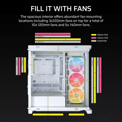 Obudowa Corsair FRAME 4500X LX-R RGB Tempered Glass Mid-Tower, White