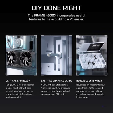 Obudowa Corsair FRAME 4500X LX-R RGB Tempered Glass Mid-Tower, White