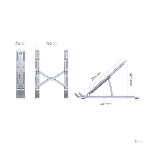 UNITEK PODSTAWKA POD LAPTOP SKŁADANA, ALUMINIUM