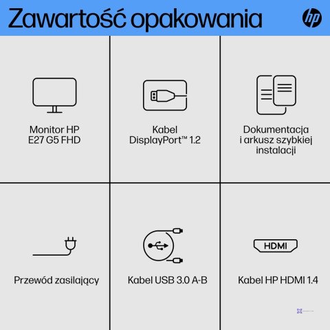 MONITOR HP LED 27" E27 G5 (6N4E2AA) (OUTLET)