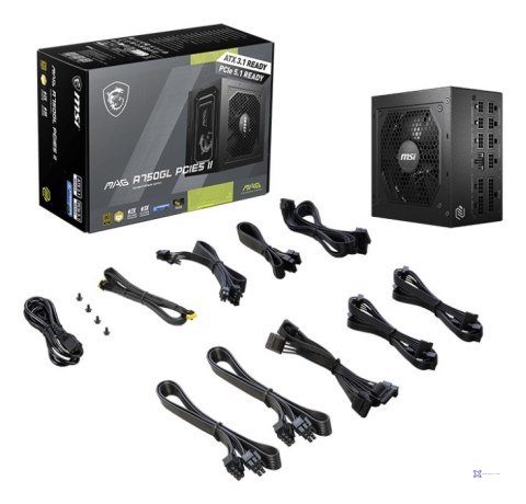 Zasilacz MSI MAG A750GL 750W PCIE5 II 80+ Gold ATX 3.1 (OUTLET)