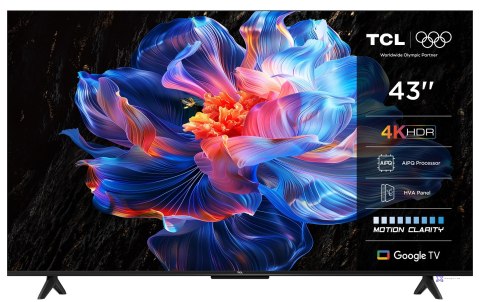 Telewizor TCL 43P69K LED 43'' 4K Ultra HD Google TV Dolby AC4 DVB-T2 Czarny