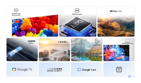 Telewizor TCL 43P69K LED 43'' 4K Ultra HD Google TV Dolby AC4 DVB-T2 Czarny