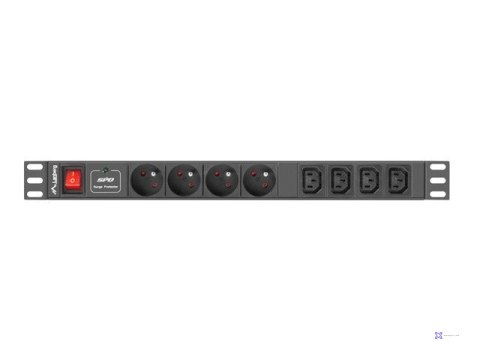Listwa zasilająca Lanberg PDU-04E04I-0200-BK (2m; kolor czarny)