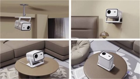 Projektor Wanbo Vali 1 Biały, Full HD, 900 ANSI, Android TV 11, Gimbal (OUTLET)