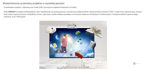 VIVITEK PROJEKTOR KRÓTKOOGNISKOWY DW355ST