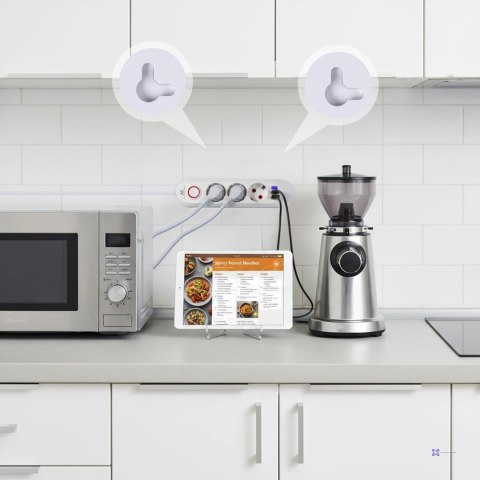 MACLEAN LISTWA ZASILAJĄCA, PRZEDŁUŻACZ 3 GNIAZDA + 3XUSB, 110-240V AC 50/60HZ, 2.1A MAX 2500W, 1,5M, BIAŁA MCE394 W