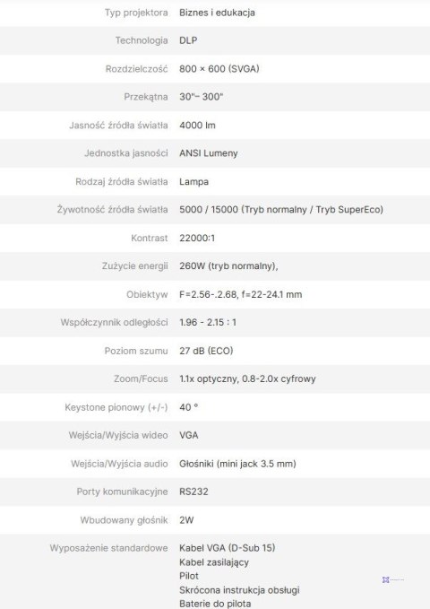 VIEWSONIC PROJEKTOR PA503S