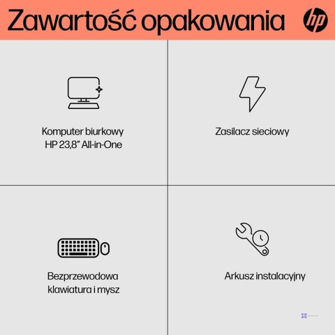 HP AIO 24-cr0184nw Ryzen 5 7520U 23.8"FHD IPS 250nits AG 16GB LPDDR5 SSD512 Radeon 610M Cam720p kB+Mouse NoOS Shell White 2Y