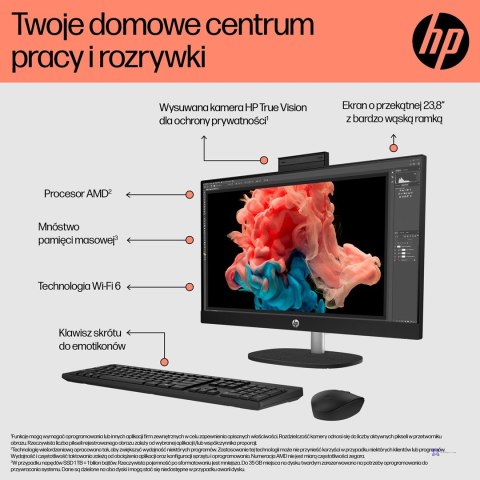 HP AIO 24-cr0184nw Ryzen 5 7520U 23.8"FHD IPS 250nits AG 16GB LPDDR5 SSD512 Radeon 610M Cam720p kB+Mouse NoOS Shell White 2Y