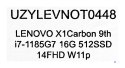 LENOVO X1 Carbon Gen.9 9th i7-1185G7 16GB 512GB SSD 14" FHD US QWERTY) Win11pro + zasilacz UŻYWANY