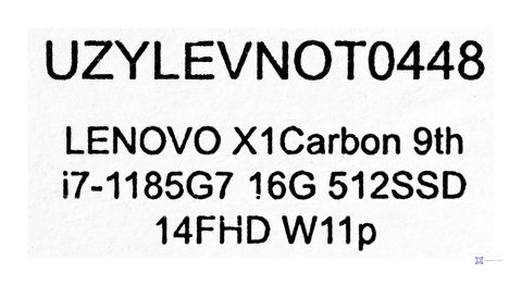 LENOVO X1 Carbon Gen.9 9th i7-1185G7 16GB 512GB SSD 14" FHD US QWERTY) Win11pro + zasilacz UŻYWANY