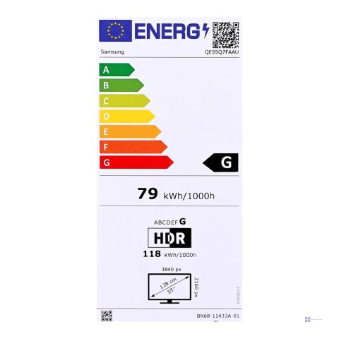 Telewizor Samsung QE55Q7FAAUXXH QLED 55'' 4K Ultra HD Tizen Q-Symphony DVB-T2 Czarny (MODEL 2025)