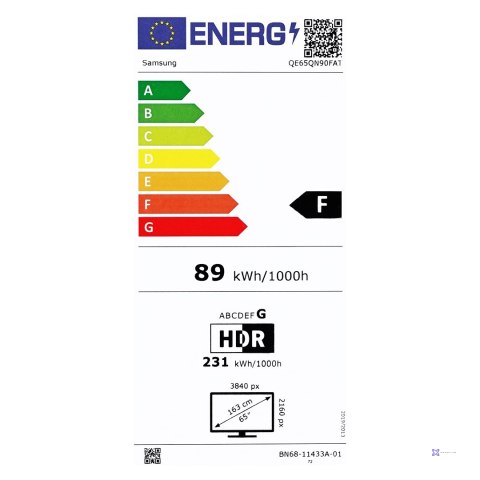 Telewizor Samsung QE65QN90F Neo QLED 65'' 4K Ultra HD 165 Hz Tizen Dolby Atmos Czarny