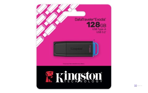KINGSTON 128GB Portable USB 3.2 Gen 1 DataTraveler Exodia Black/Blue