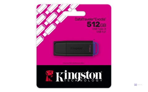 KINGSTON 512GB Portable USB 3.2 Gen 1 DataTraveler Exodia Black/Purple
