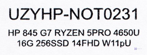 HP EliteBook 845 G7 AMD RYZEN 5 PRO 4650U 16GB 256GB SSD 14" FHD (US QWERTY) Win11pro + zasilacz UŻYWANY