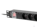 LANBERG LISTWA ZASILAJĄCA RACK PDU 19" (1U, 16A, 8X 230V PL, 2M, CZARNA) PDU-08E-0200-BK