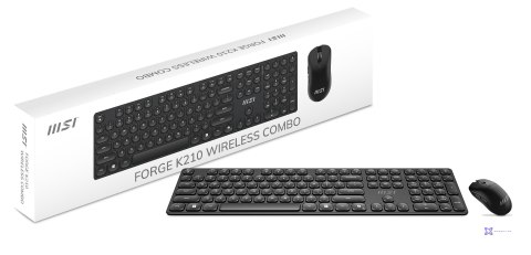 Zestaw klawiatura + mysz MSI Forge K210 Wireless Mouse and Keyboard Combo bezprzewodowe czarne