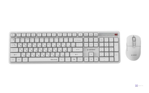 GEMBIRD BEZPRZEWODOWY ZESTAW KLAWIATURY + MYSZ SILENT KEY PRO BUSINESS, BIAŁY, UKŁAD RU