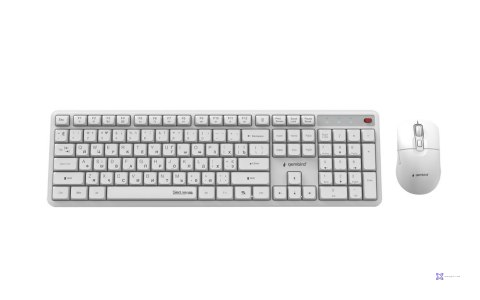 GEMBIRD BEZPRZEWODOWY ZESTAW KLAWIATURY + MYSZ SILENT KEY PRO BUSINESS, BIAŁY, UKŁAD RU