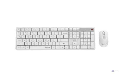 GEMBIRD BEZPRZEWODOWY ZESTAW KLAWIATURY + MYSZ SILENT KEY PRO BUSINESS, BIAŁY, UKŁAD US