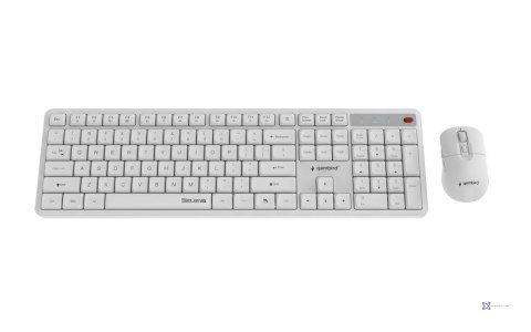 GEMBIRD BEZPRZEWODOWY ZESTAW KLAWIATURY + MYSZ SILENT KEY PRO BUSINESS, BIAŁY, UKŁAD US