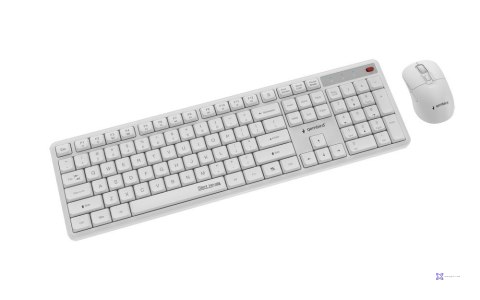 GEMBIRD BEZPRZEWODOWY ZESTAW KLAWIATURY + MYSZ SILENT KEY PRO BUSINESS, BIAŁY, UKŁAD US