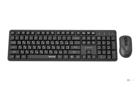 GEMBIRD BEZPRZEWODOWY ZESTAW KLAWIATURY +MYSZ SILENT KEY PRO BUSINESS, CZARNY, UKŁAD RU