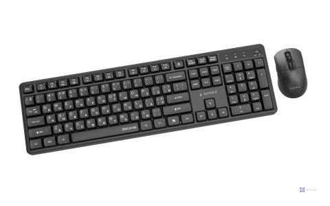 GEMBIRD BEZPRZEWODOWY ZESTAW KLAWIATURY +MYSZ SILENT KEY PRO BUSINESS, CZARNY, UKŁAD RU