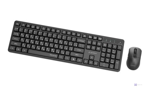 GEMBIRD BEZPRZEWODOWY ZESTAW KLAWIATURY +MYSZ SILENT KEY PRO BUSINESS, CZARNY, UKŁAD RU