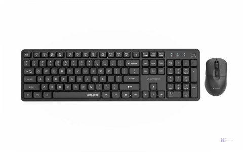 GEMBIRD BEZPRZEWODOWY ZESTAW KLAWIATURY + MYSZ SILENT KEY PRO BUSINESS, CZARNY, UKŁAD US