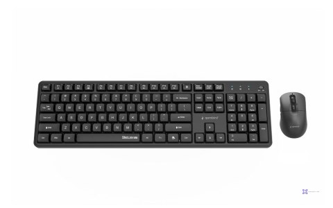 GEMBIRD BEZPRZEWODOWY ZESTAW KLAWIATURY + MYSZ SILENT KEY PRO BUSINESS, CZARNY, UKŁAD US