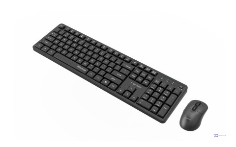 GEMBIRD BEZPRZEWODOWY ZESTAW KLAWIATURY + MYSZ SILENT KEY PRO BUSINESS, CZARNY, UKŁAD US