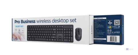 GEMBIRD BEZPRZEWODOWY ZESTAW KLAWIATURY + MYSZ SILENT KEY PRO BUSINESS, CZARNY, UKŁAD US