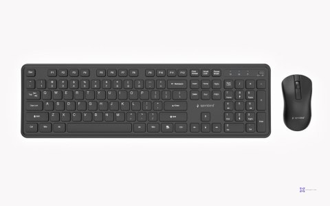 GEMBIRD BEZPRZEWODOWY ZESTAW KLAWIATURY + MYSZ SLIM PRO BUSINESS NA BIURKO, CZARNY, UKŁAD US