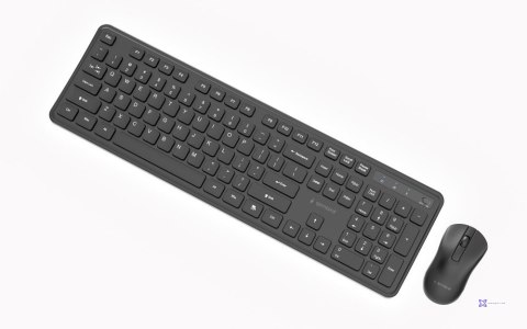 GEMBIRD BEZPRZEWODOWY ZESTAW KLAWIATURY + MYSZ SLIM PRO BUSINESS NA BIURKO, CZARNY, UKŁAD US