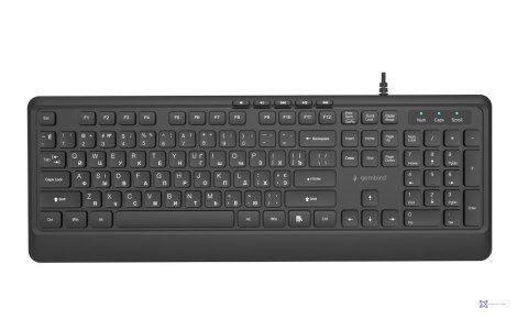 GEMBIRD PRZEWODOWA KLAWIATURA MULTIMEDIALNA SLIM 5 KLAWISZY HOTKEYS, RU LAYOUT, CZARNA