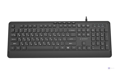 GEMBIRD PRZEWODOWA KLAWIATURA MULTIMEDIALNA SLIM 5 KLAWISZY HOTKEYS, RU LAYOUT, CZARNA