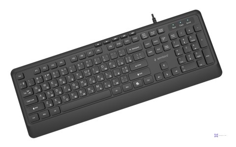GEMBIRD PRZEWODOWA KLAWIATURA MULTIMEDIALNA SLIM 5 KLAWISZY HOTKEYS, RU LAYOUT, CZARNA
