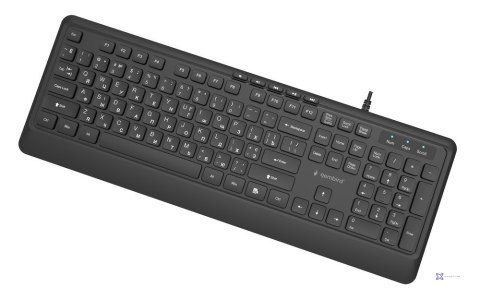 GEMBIRD PRZEWODOWA KLAWIATURA MULTIMEDIALNA SLIM 5 KLAWISZY HOTKEYS, RU LAYOUT, CZARNA