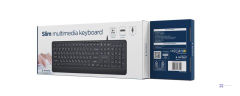 GEMBIRD PRZEWODOWA KLAWIATURA MULTIMEDIALNA SLIM 5 KLAWISZY HOTKEYS, RU LAYOUT, CZARNA