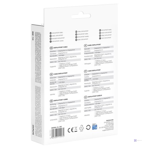 SAVIO KABEL DISPLAYPORT 2.1 2M CL-210